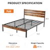 Metal Platform Bed Frame - Mattress Foundation with Headboard and and Footboard, No Box Spring Needed with 800LBS Sturdy Wooden Slats Support