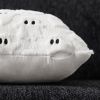 Halloween Pillow Covers 16x16 inch Set of 2 White Ghost Throw Pillow Cases Soft Plush Faux Fur Wool Couch Cushion Case for Chair Sofa Bedroom Living R