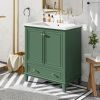 30" Bathroom Vanity with Sink Combo, Multi-functional Bathroom Cabinet with Doors and Drawer, Solid Frame and MDF Board