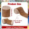 Velvet Ribbon for Gift Wrapping, Handmade Fringe Ribbons for Christmas Decorations