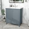 30" Bathroom Vanity with Sink Combo, Multi-functional Bathroom Cabinet with Doors and Drawer, Solid Frame and MDF Board