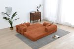 Foldable Sofa Bed, 77.9'' Folding Floor Couch, Compressed Convertable Sleeper Sofa, Memory Foam Couch with Pillow Back Support Armrest