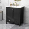 30" Bathroom Vanity with Sink Combo, Multi-functional Bathroom Cabinet with Doors and Drawer, Solid Frame and MDF Board