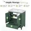 30" Bathroom Vanity with Sink Combo, Multi-functional Bathroom Cabinet with Doors and Drawer, Solid Frame and MDF Board