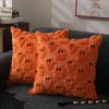 Halloween Pillow Covers 16x16 inch Set of 2 White Ghost Throw Pillow Cases Soft Plush Faux Fur Wool Couch Cushion Case for Chair Sofa Bedroom Living R