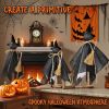 Halloween Decorations Indoor - 3 Set Primitive Halloween Ghosts with Hat, Wooden Stand Ghost Decor for Table Centerpieces, Mantels, Shelves