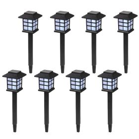 8pcs White LED Solar Lantern Torch Light Garden Landscape Lighting (Option: Defaulttitle)