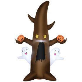 5 Halloween Inflatables Outdoor Decorations Ghost Tree with Pumpkins, Blow-Up LED Yard Decor Indoor Outdoor for Garden, Lawn, Party, Holiday (Option: Brown-160x160x160 mm)